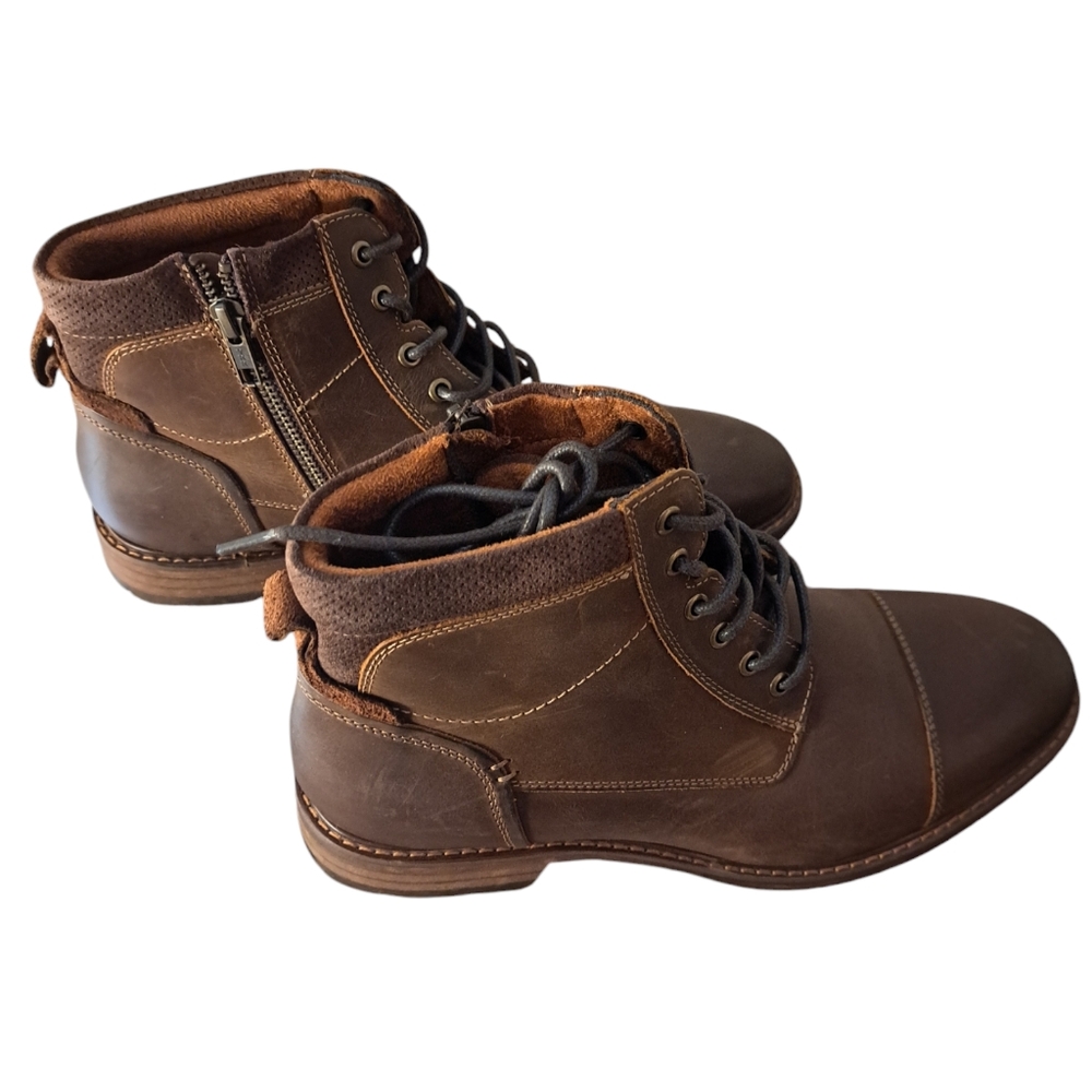 NEW Florsheim Men's Chalet Cap Toe Leather Brown Crazy Horse Boot 7.5